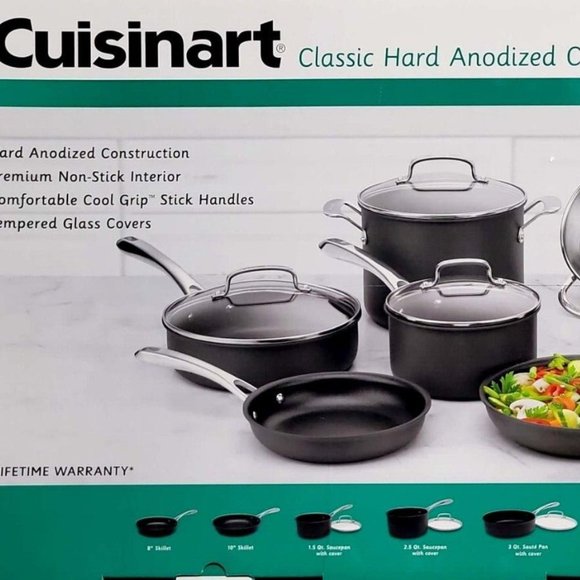 CUISINART Classic Hard Anodized Cookware 11 pc Model 63-11 - Picture 2 of 6